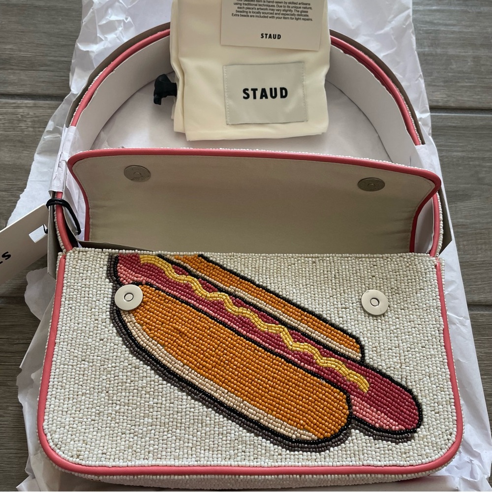 STAUD BEADED TOMMY BAG VIRAL DOG DAYS HOT DOG - Picture 13 of 13